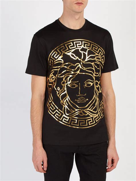 versace t shirt herren schwarz gold|versace shirt black and gold.